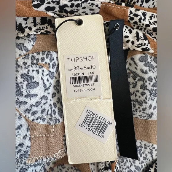 NEW TopShop Animal Print Leopard Trouser Pants Ankle Ruffle Frill Hem Size US 6‎ - Picture 5 of 6